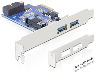 Delock PCI Express Card > 2 x external USB 3.0 + 1 x internal 19 pin USB 3.0