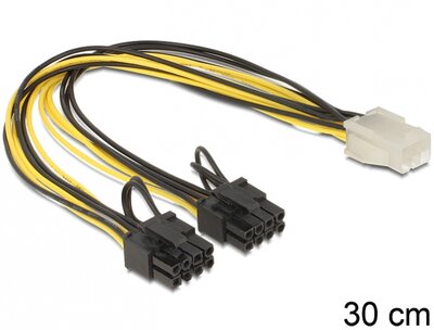 Delock Cable PCI Express power supply 6 pin female > 2 x 8 pin male