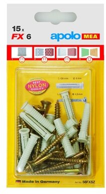 Celo FX 8 univerzális nylon dűbel + 5x60 facsavar - 10db / bliszter