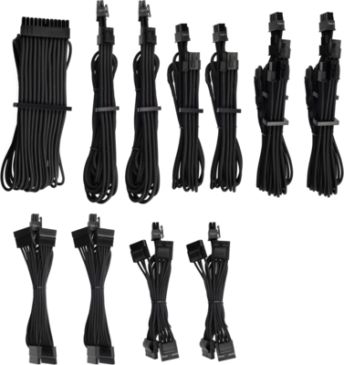 CORSAIR Premium Individually Sleeved DC Kábel Pro Csomag, Type 4 (Gen. 4), Feket
