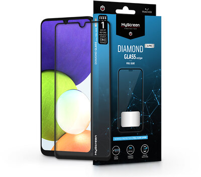 Samsung A225F Galaxy A22 4G/M225F Galaxy M22 4G edzett üveg képernyővédő fólia - MyScreen Protector Diamond Glass Lite Edge2.5D Full Glue - black