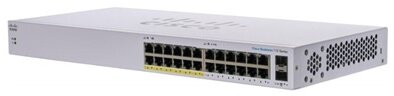 CISCO Switch 24x1000Mbps (12xPOE) + 2x1000Mbps SFP, Fémházas, Rackes - CBS110-24PP-EU
