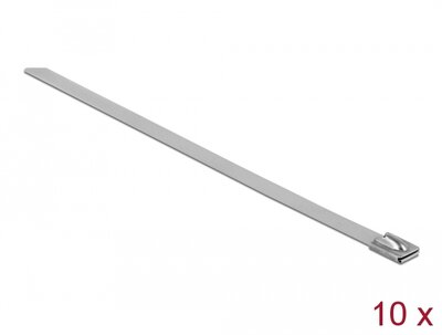 Delock Rozsdamentes Acél Kábelkötegek Hossza 150 x Szélesség 7,9 mm 10 db.