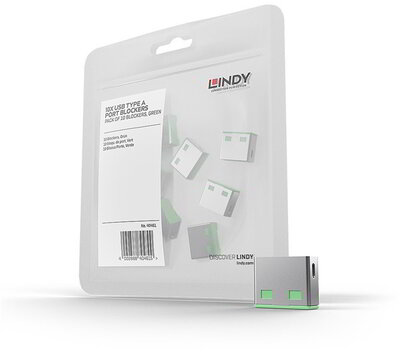 LINDY Dugó biztonsági USB A, zöld (10db/csomag)