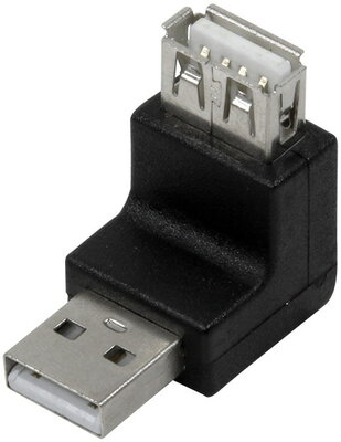 Logilink USB 2.0 adapter, USB-A/M - USB-A/F, 270 -os szög, fekete