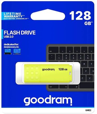 GOODRAM Pendrive 128GB, UME2 USB 2.0, Sárga