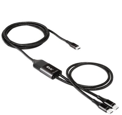 CLUB3D USB Type C - 2x USB Type C 1,83m Y töltőkábel