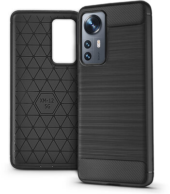 Xiaomi 12/12X szilikon hátlap - Carbon - fekete