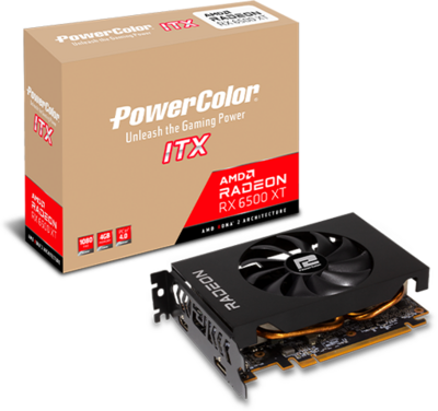 PowerColor AMD Radeon RX 6500XT 4GB GDDR6 ITX HDMI DP - AXRX 6500XT 4GBD6-DH
