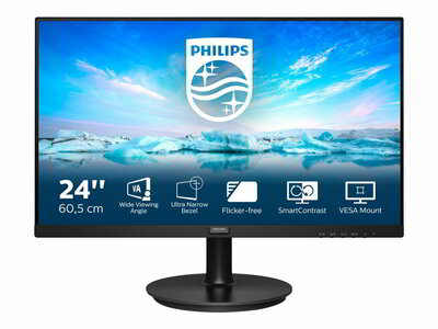 Philips 24" 241V8LA/00 - VA panel 1920x1080 16:9 75Hz 4ms 3000:1 250cd speaker D-Sub HDMI