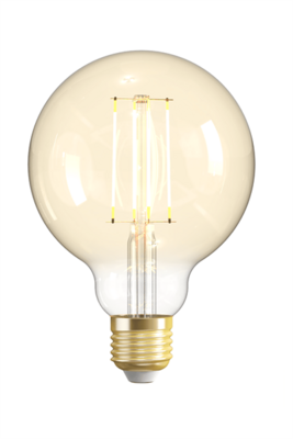 Woox Smart Home Filament design bulb LED Izzó - R5139 (E27, 4,9W, 470 Lumen, warmw2700K/coldw6500k, Wi-Fi, 15000h)