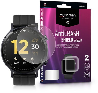 Realme Watch S Pro ütésálló képernyővédő fólia - MyScreen Protector AntiCrash Shield Edge3D - 2 db/csomag - transparent