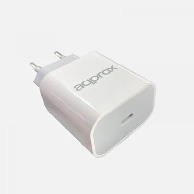APPROX Telefon töltő - 1db USB-C, 5VDC/3A or 9VDC/2.22A or 12V/1.67A, Fehér
