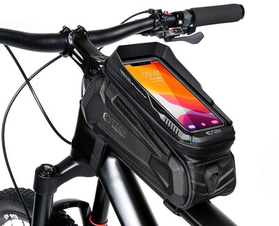 Univerzális kerékpárra szerelhető, por- és cseppálló telefontartó táska - Tech-Protect XT5 Bike Mount - fekete