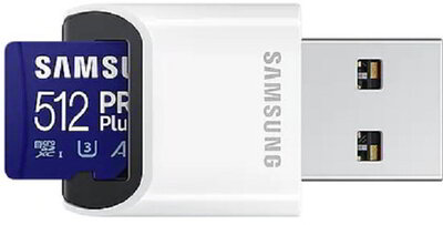 Samsung Pro Plus 512GB microSD (MB-MD512KB/WW) memória kártya kártyaolvasóval