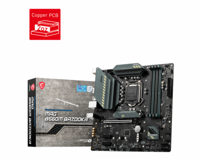 MSI B560 s1200 MAG B560M BAZOOKA 4xDDR4 6xSATA3 2xM.2 3xPCI-E 2.5Gbit LAN mATX