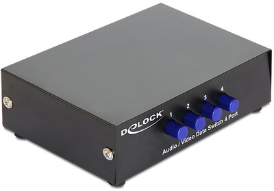 Delock 4 portos manuális, kétirányú audio / video kapcsoló