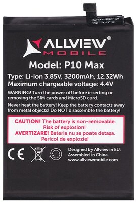 Akku 3200 mAh LI-ION (belső akku, beépítése szakértelmet igényel) Allview P10 Max
