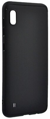 GKK műanyag telefonvédő (közepesen ütésálló, 3 részes, szétszedhető, előlap védelem) FEKETE - Samsung Galaxy A10 (SM-A105F)