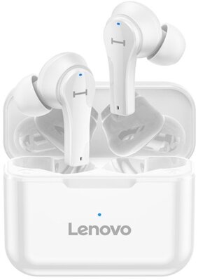 LENOVO QT82 bluetooth fülhallgató SZTEREO (v5.0, TWS, mikrofon, LED töltésjelző + töltőtok) FEHÉR