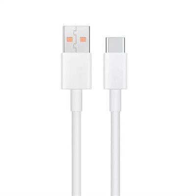 XIAOMI adatkábel és töltő (USB - Type-C, 6A, 100cm), gyorstöltés támogatás FEHÉR