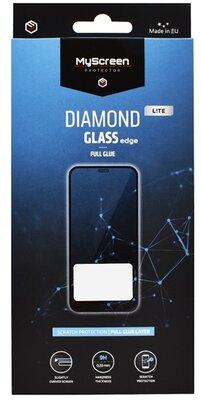 MYSCREEN DIAMOND GLASS LITE EDGE képernyővédő üveg (2.5D full glue, íves, karcálló, 0.33 mm, 9H) FEKETE