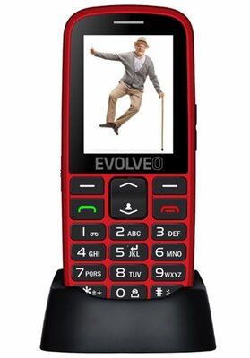 MOBILTELEFON készülék EVOLVEO EP-550 Easy Phone (Red) Nagy gomb és kijelző, vészhívó gomb!