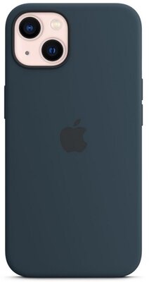 Apple iPhone 13 szilikon telefonvédő (Magsafe rögzítésű, mágneses) SÖTÉTKÉK