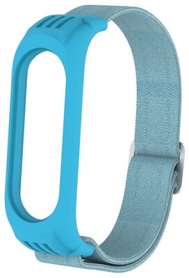 Xiaomi Mi Band 3,4,5,6 Pótszíj (állítható, textil) VILÁGOSKÉK