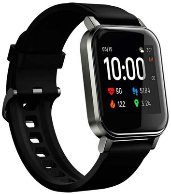 HAYLOU LS02 okosóra (45 mm, szilikon szíj, fém ház, aktivitásmérő, 12 sport mód) FEKETE