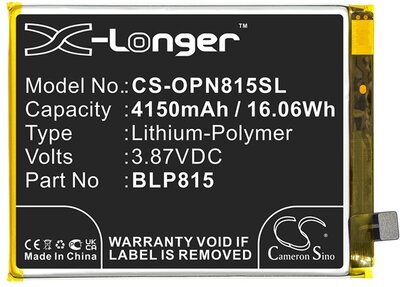 CAMERON SINO Li-Polymer akku (belső akku, beépítése szakértelmet igényel, 3,87V / 4150 mAh, Oneplus BLP815 kompatibilis)