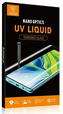 Xiaomi 12 AMORUS UV LIQUID képernyővédő üveg (3D full cover, íves, karcálló, 0.3mm, 9H + UV lámpa) ÁTLÁTSZÓ