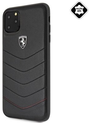 CG MOBILE Ferrari Scuderia műanyag telefonvédő (valódi bőr hátlap) FEKETE