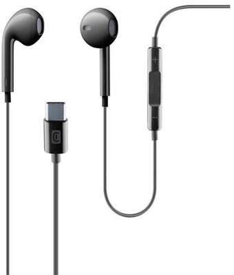CELLULARLINE ORBIT fülhallgató SZTEREO (Type-C, mikrofon, felvevő gomb, hangerőszabályzó) FEKETE