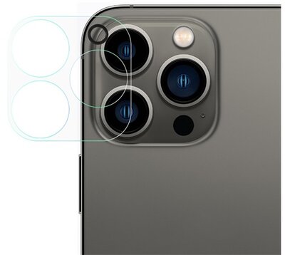 Apple iPhone 13 Pro Kameravédő üveg (2.5D lekerekített szél, karcálló, 9H, teljes fedés) ÁTLÁTSZÓ