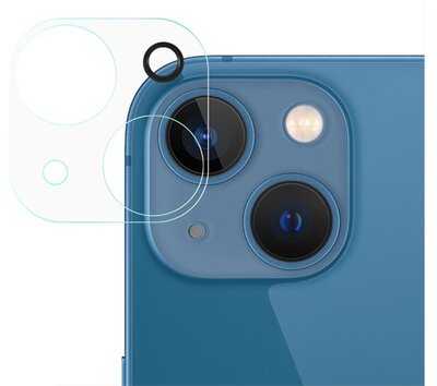 Apple iPhone 13 mini Kameravédő üveg (2.5D lekerekített szél, karcálló, 9H, teljes fedés) ÁTLÁTSZÓ