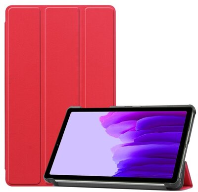 Samsung Galaxy Tab A7 Lite Tok álló, bőr hatású (aktív FLIP, oldalra nyíló, TRIFOLD asztali tartó funkció) PIROS