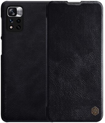 Xiaomi Redmi Note 11 Pro NILLKIN QIN tok álló, bőr hatású (FLIP, oldalra nyíló, bankkártya tartó) FEKETE