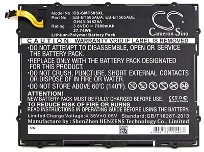 Samsung Galaxy Tab CAMERON SINO Akku 7300 mAh LI-Polymer (belső akku, EB-BT585ABA / GH43-04628A kompatibilis)