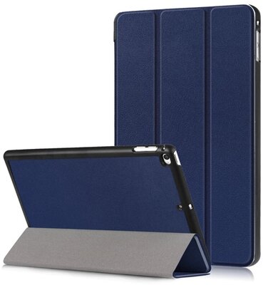 Apple IPAD mini 4 Tok álló, bőr hatású (aktív FLIP, oldalra nyíló, TRIFOLD asztali tartó funkció) SÖTÉTKÉK