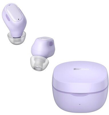 BASEUS ENCOK WM01 bluetooth fülhallgató SZTEREO (v5.0, TWS, mikrofon + töltőtok) LILA