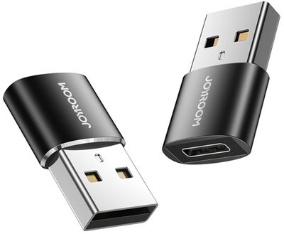 JOYROOM adapter 2db (Type-C, - USB, töltés, adatátvitel) FEKETE