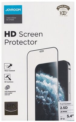 Apple iPhone 12 mini JOYROOM HD képernyővédő üveg (2.5D, lekerekített szél, karcálló, ultravékony, 0.2mm, 9H) FEKETE