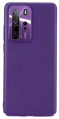 Huawei P40 Pro 5G JOYROOM STAR LORD műanyag telefonvédő (ultravékony, fém kameravédő keret, bőr hatású bevonat) LILA