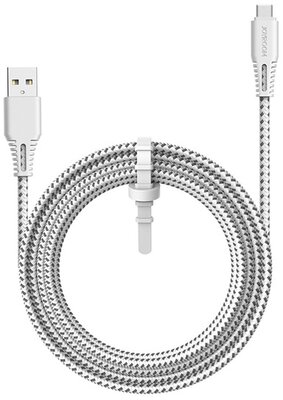 JOYROOM adatkábel és töltő (USB - Type-C, gyorstöltés támogatás, cipőfűző minta, 200cm) FEHÉR