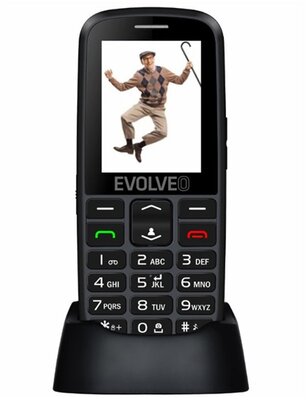 MOBILTELEFON készülék EVOLVEO EP-550 Easy Phone (Black) Nagy gomb és kijelző, vészhívó gomb!