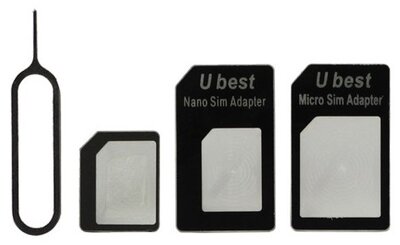 NOOSY SIM adapter (Nano SIM kártyát Micro SIM és normál méretű kártyára alakítja át, kártya kiemelő) FEKETE