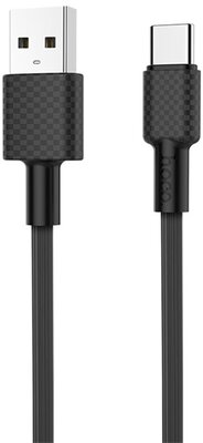 HOCO X29 adatkábel és töltő (USB - Type-C, gyorstöltés támogatás, 100cm, törésgátló) FEKETE