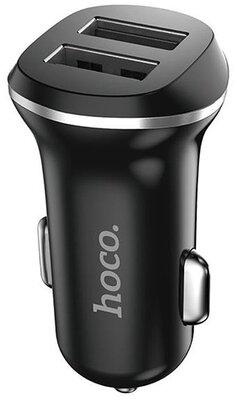 HOCO Z1 autós töltő 2 USB aljzat (5V / 2100mA, gyorstöltés támogatás) FEKETE