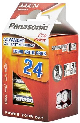 PANASONIC PRO POWER szupertartós elem (AAA, LR03PPG, 1.5V, alkáli) 24db /csomag